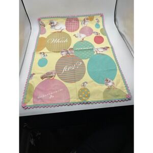 Brand New Mackenzie Childs Which Came First Tea Towel Easter